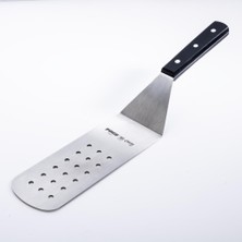 Pirge Geniş Kürek Delikli 26 cm Siyah – Servis ve Kızartma Süzgeç Spatulası