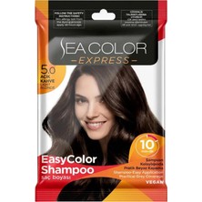Sea Color Express Amonyaksız Şampuan Saç Boyası 30 ml 5.0 Numara Açık Kahve