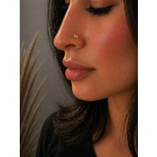 Sarezza Gold Altın Taşlı Yusufçuk Figür Geçmeli Hızma Burun Piercing (14 Ayar)