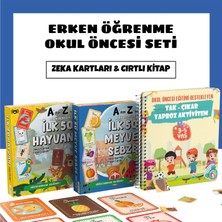 Bunbaza Cırt Cırtlı Yapboz Kitabı + Zeka Kartları Seti | Montessori Eğitici Oyuncak (Hayvan & Meyve-Sebze Kartları, 3-5 Yaş)