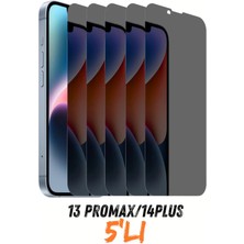 PSGT 5 Adet Iphone 13PROMAX/14PLUS 1 Uyumlu Tam Kaplayan Hayalet Seramik Ekran Koruyucu Kırılmaz Cam Filmi
