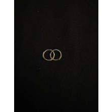 Sarezza Gold Iç Içe Geçmeli Altın Halka Küpe Çift