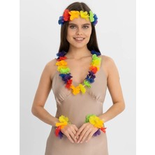 Zenvia Rengarenk Hawaii Kolye Taç Bileklik Seti 4 Parça ZNV-EVVN3263