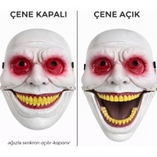 Zenvia Hareketli Çene Mekanizmalı Korku Maskesi Kırmızı ZNV-EVVN3263
