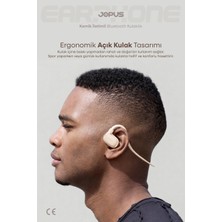 Jopus Boyun Bantlı Sporcu Bluetooth Kulaklık Esnek ve Hafif Tasarım 6 Saat Müzik Süresi Siyah AZ-BN06