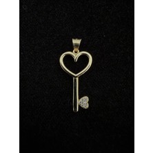 Sarezza Gold Altın Taşlı Kalbimin Anahtarı Kolye Ucu (14 Ayar)