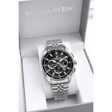 Daniel Klein Çelik Kordon Kronometreli Kadran Tasarımı 3 Atm Suya Dayanıklı Erkek Kol Saati 13524.2