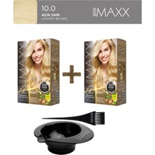 Maxx Deluxe 2'li Paket Beauty Expert Set Boya 10.0 Açık Sarı, Boya Tası ve Fırça Hediye!