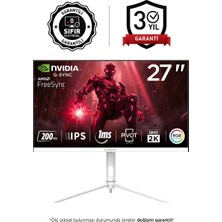 Rampage Glacier GL27R200Q 27 200Hz 1ms Fast IPS Qhd 2k Adaptivesync Rgb Pivot Beyaz Flat Oyuncu Monitörü