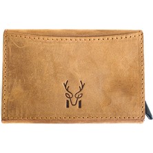 Modica Bakan Kişiye Özel Deri Mekanizmalı Kartlık İnce Tip Deri Crazy Taba Renk