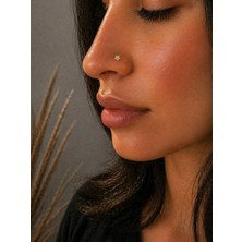 Sarezza Gold Altın Tektaş Kar Tanesi Figür Geçmeli Hızma Burun Piercing (14 Ayar)