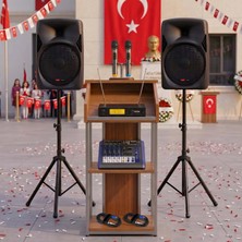 Lastvoice School Paket-1 Okul Tören Ses Sistemi Full Set (Hoparlör Anfi Mikrofon Stand)