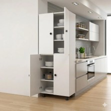 Zerka Concept Vega Tamamı Mdf 6 Raflı Çok Amaçlı Mutfak Banyo Ayakkabılık Dolabı 70 cm