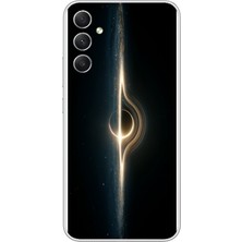 Le Balvo Samsung Galaxy A34 Uyumlu Galaksi Uzay Baskılı Silikon Kılıf