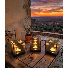 Glow Design 3 Adet Tek Mumlu Mumluk Seti - Ev Dekorasyon Hediyelik Ürün