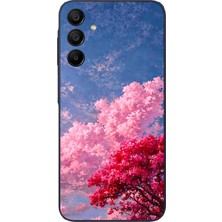 Le Balvo Samsung Galaxy A15 Uyumlu Kırmızı Pembe Ağaçlar Baskılı Silikon Kılıf