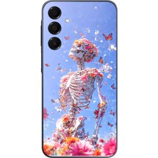 Le Balvo Samsung Galaxy A16 Uyumlu Iskelet Çiçekleri Baskılı Silikon Kılıf