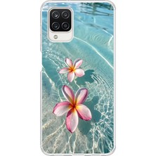 Le Balvo Samsung Galaxy A12 Uyumlu Denizde Çiçekler Baskılı Silikon Kılıf