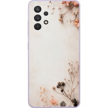 Le Balvo Samsung Galaxy A32 Uyumlu Kuru Dallar Baskılı Silikon Kılıf