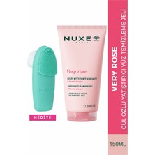 Nuxe Gül Özlü Yatıştırıcı Yüz Temizleme Jeli 150 ml - 3'ü 1 Arada Cilt Temizleme Fırçası Hediye