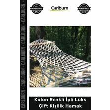 Carlburn #hamak Dayanıklı 250KG Kapasite Geniş Ahşap Çıtalı Kolon Renkli Ipli Lüks Çift Kişilik Hamak