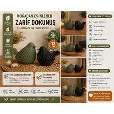 3D Boyuthane Dekoratif Kuş Figürü 2’li Set 12 cm
