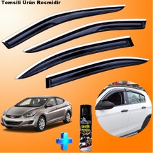 Caraks Elantra Mügen Cam Rüzgarlığı Abs Nikelaj Krom Cam Rüzgarlığı 2011-2015 + Ebrayn Lastik Parlatıcı