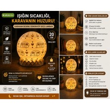 3D Boyuthane Karavan Desenli Gece Lambası 20 cm