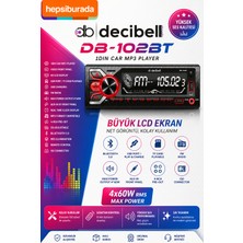Decibell | DB-102BT | Büyük LCD Display Ekran | Oto Teyp
