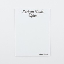 Zero Land Cosmotex Zirkon Kolye Kartı-Beyaz