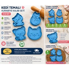3D Boyuthane Kedi Temalı Kurabiye Kalıbı Seti 4’lü