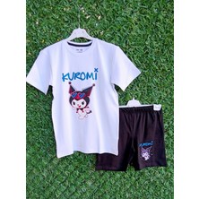 bebexy Beyaz Kuromi Baskılı  Şortlu Takım