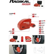 RK66R Motosiklet Disk Kilit Alarmı 110DB Güçlendirilmiş Su Geçirmez Kilit