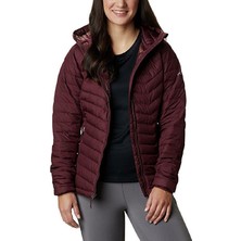 Columbia Kadın Powder Lite Hooded Şişme Mont Kırmızı Polyester Fermuarlı XS Beden Özellikli WK1499