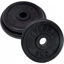 Avessa 5 kg Siyah Döküm Ağırlık Bar Plakası Düz Bar Şekli ile Güçlü Performans