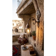 Solenza Vintage Sarkıt Aplik – Kavis Model | Retro Nostaljik Camlı Duvar Lambası Bronz Renk Dekoratif Aydınlatma