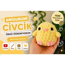Kreatif Tasarım Civcik Amigurumi Örgü Öğrenme Kiti Yumuşak Sarı İp ile Eğlenceli El Yapımı Set