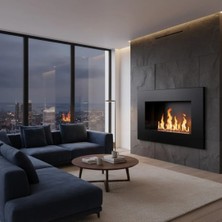 Starfire Fire On Board 120 cm Siyah Bacasız Bioethanol Duvar Şöminesi