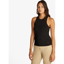 Tommy Hilfiger Slim 5x2 Rib Tank Kadın Siyah T-Shirt