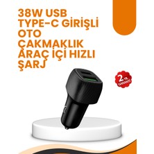 Araç Çakmak Girişli 38W Hızlı Şarj Aleti – Iki Cihaz Destekli