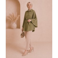 Unika Çiçekli Düğmeli Panço