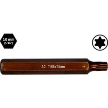 Titi 6567 Uzun Torx Bits Uç T40X75 mm (10 mm Saplı)