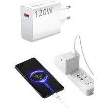 Type C Yüksek Hızlı Şarj Aleti Beyaz 120W Ultra Uzun Ömürlü