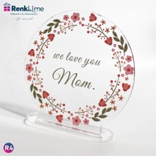 Pleksi Masa Üstü Anne Sevgisi Renkli Çiçek Buketi