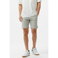 Lacoste Men's Slim Fit Bermuda Shorts Erkek Dar Kesim Keten Bermuda Şort Gri