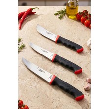 Lazbisa Soft Grip Mutfak Bıçak Seti Et Ekmek Sebze Bıçağı 3 Lü Set Günlük Kullanım ( Mtf-051 )