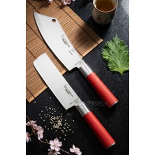 Lazbisa Red Craft Serisi Mutfak Şef Bıçak Seti Et Ekmek Sebze Bıçağı Günlük Kullanım (MFT-002)