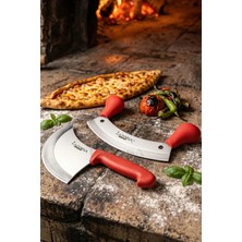 Lazbisa Silver Serisi Pizza Salata Hilal Börek Pide Bıçağı Kıyma Bıçağı 2 Li Set Günlük Kullanım ( Mft-460 )
