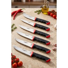 Lazbisa Soft Grip Mutfak Bıçak Seti Et Ekmek Sebze Bıçağı 6 Lı Set Günlük Kullanım ( Mtf-060 )