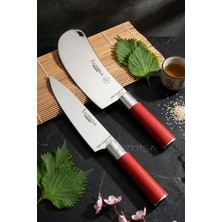 Lazbisa Red Craft Serisi Mutfak Şef Bıçak Seti Et Ekmek Sebze Bıçağı Günlük Kullanım (MFT-258)